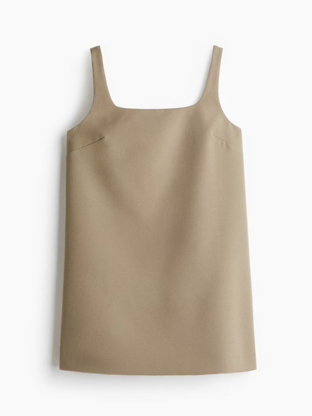 H&M Khaki Square Neck A-Line Mini Dress